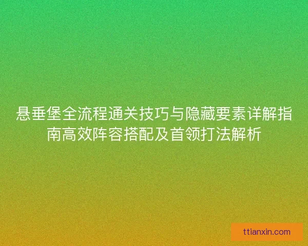 悬垂堡全流程通关技巧与隐藏要素详解指南高效阵容搭配及首领打法解析